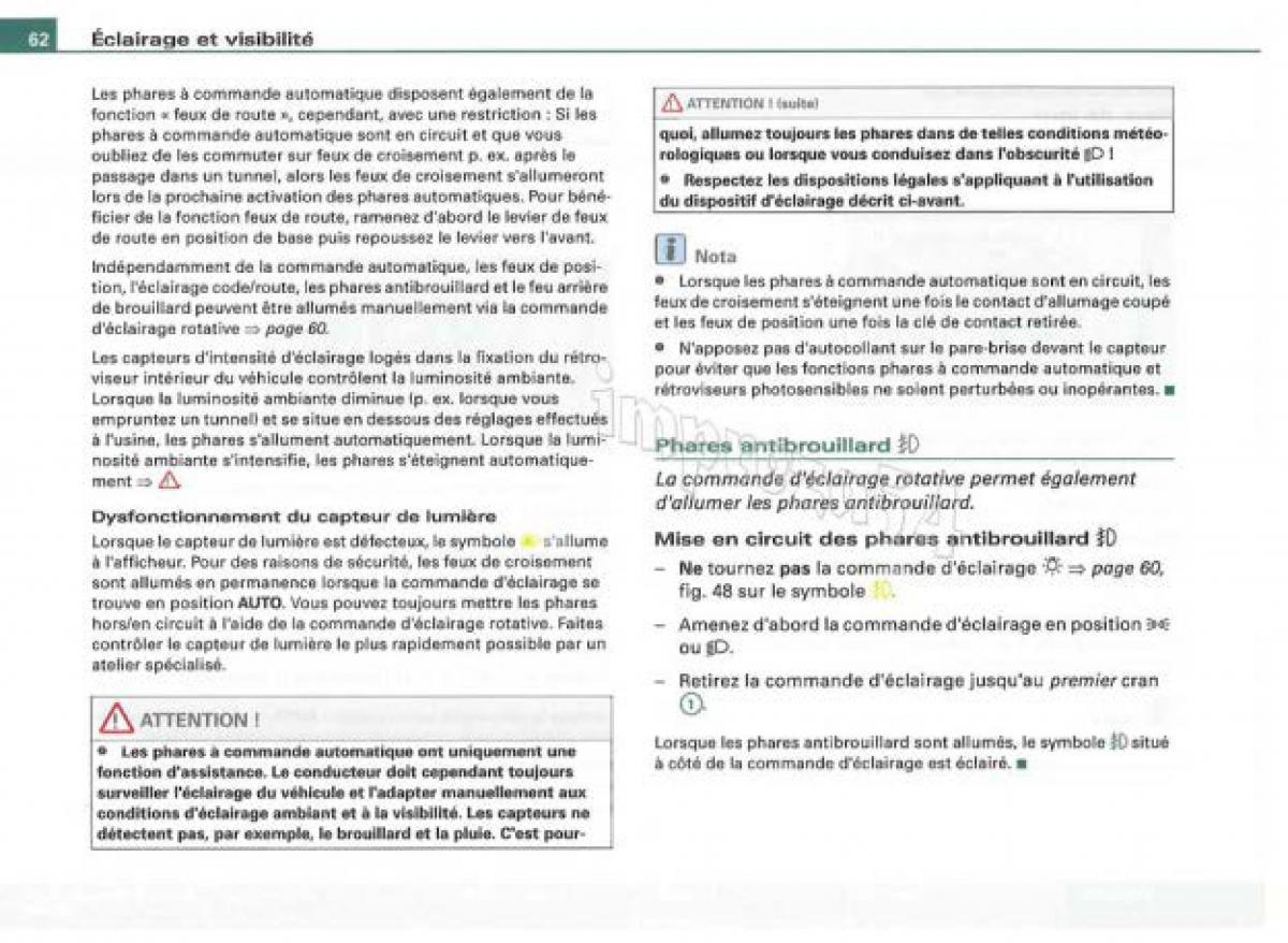 Audi TT II 2 manuel du proprietaire / page 63