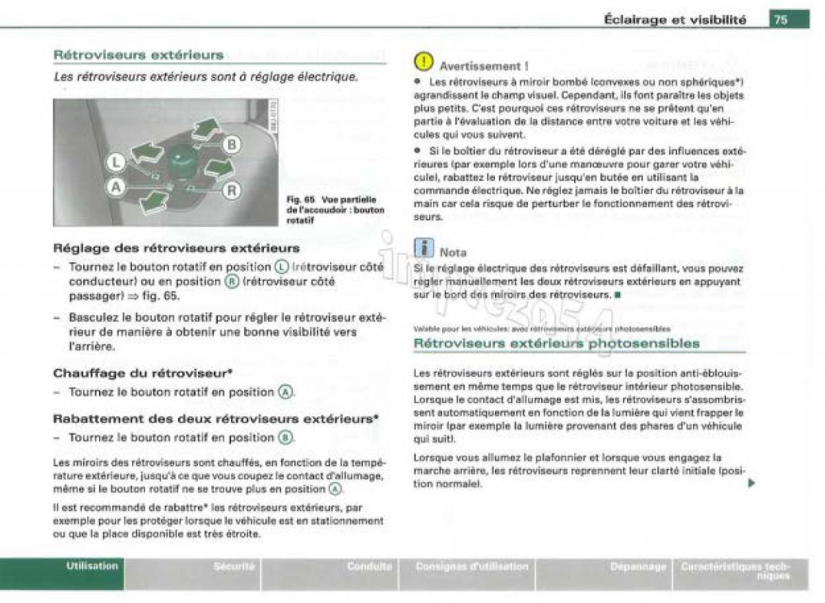 Audi TT II 2 manuel du proprietaire / page 76