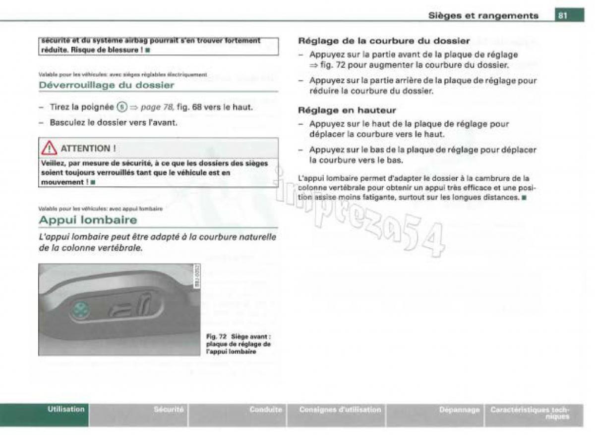 Audi TT II 2 manuel du proprietaire / page 82