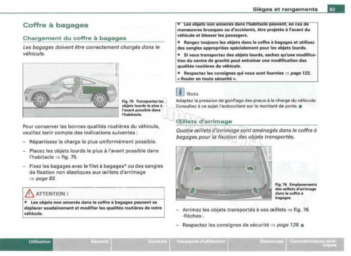 Audi TT II 2 manuel du proprietaire / page 84