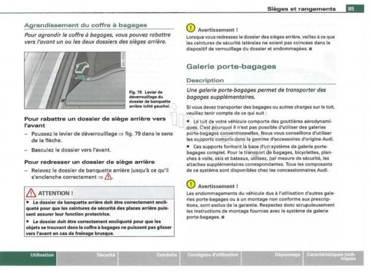 Audi TT II 2 manuel du proprietaire / page 86