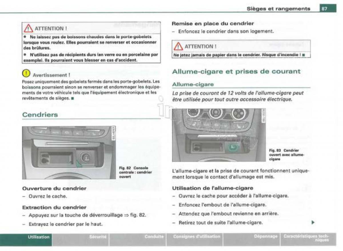 Audi TT II 2 manuel du proprietaire / page 88