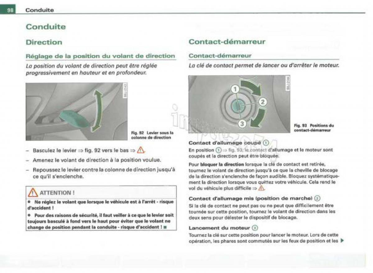 Audi TT II 2 manuel du proprietaire / page 99