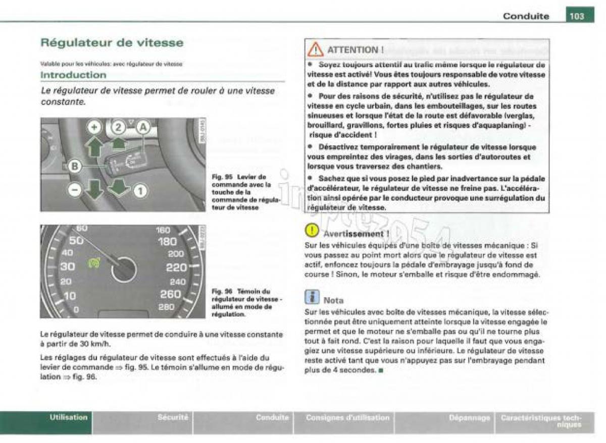 Audi TT II 2 manuel du proprietaire / page 104