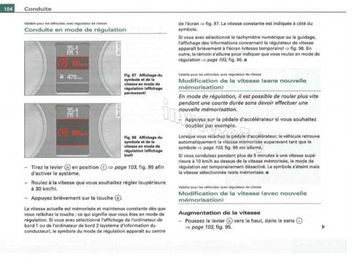 Audi TT II 2 manuel du proprietaire / page 105