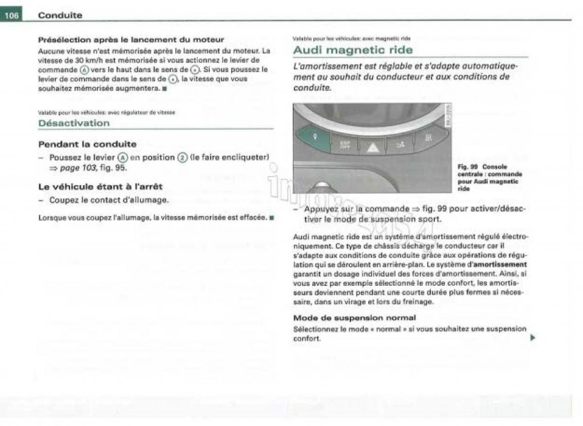 Audi TT II 2 manuel du proprietaire / page 107