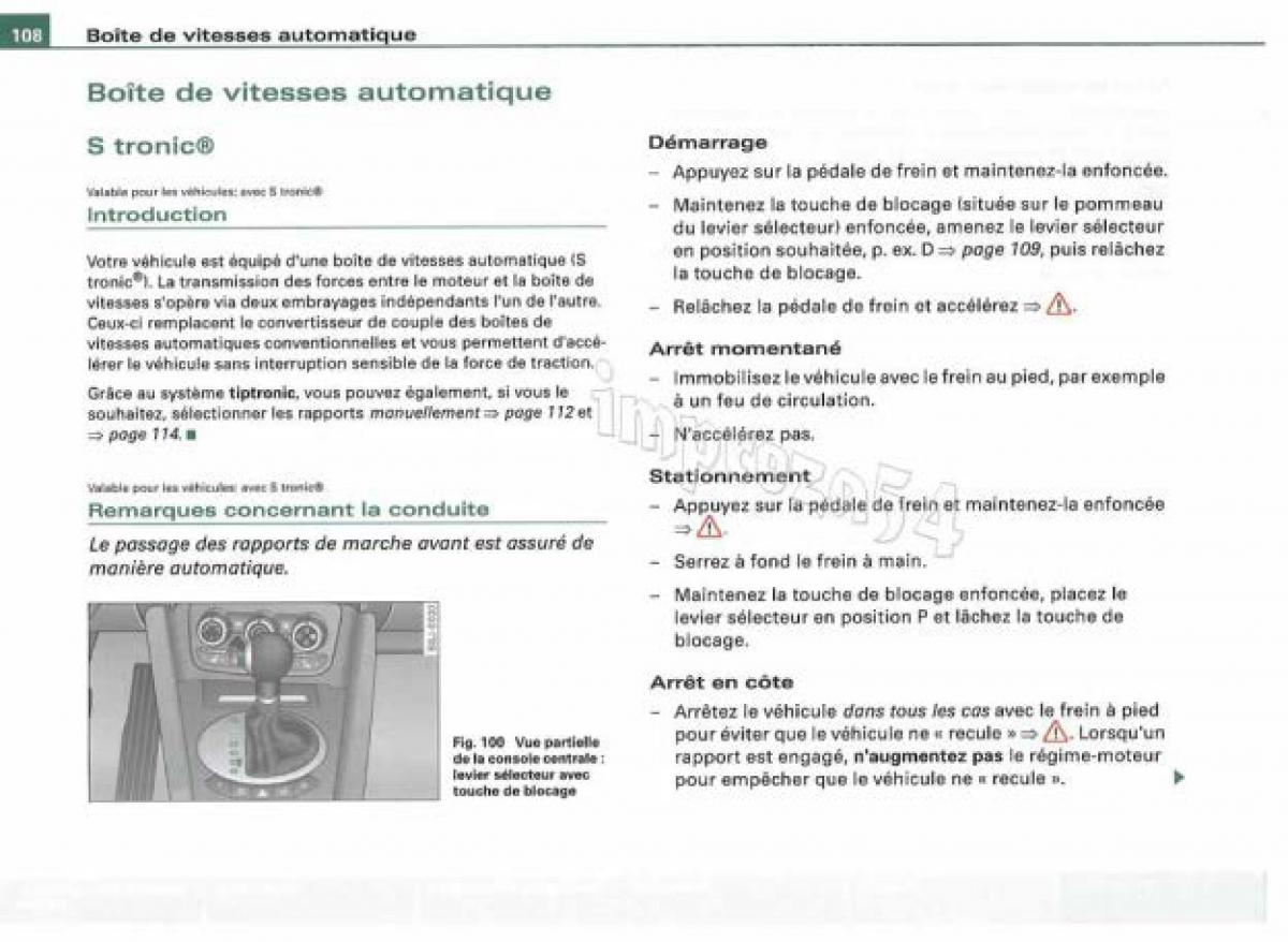 Audi TT II 2 manuel du proprietaire / page 109