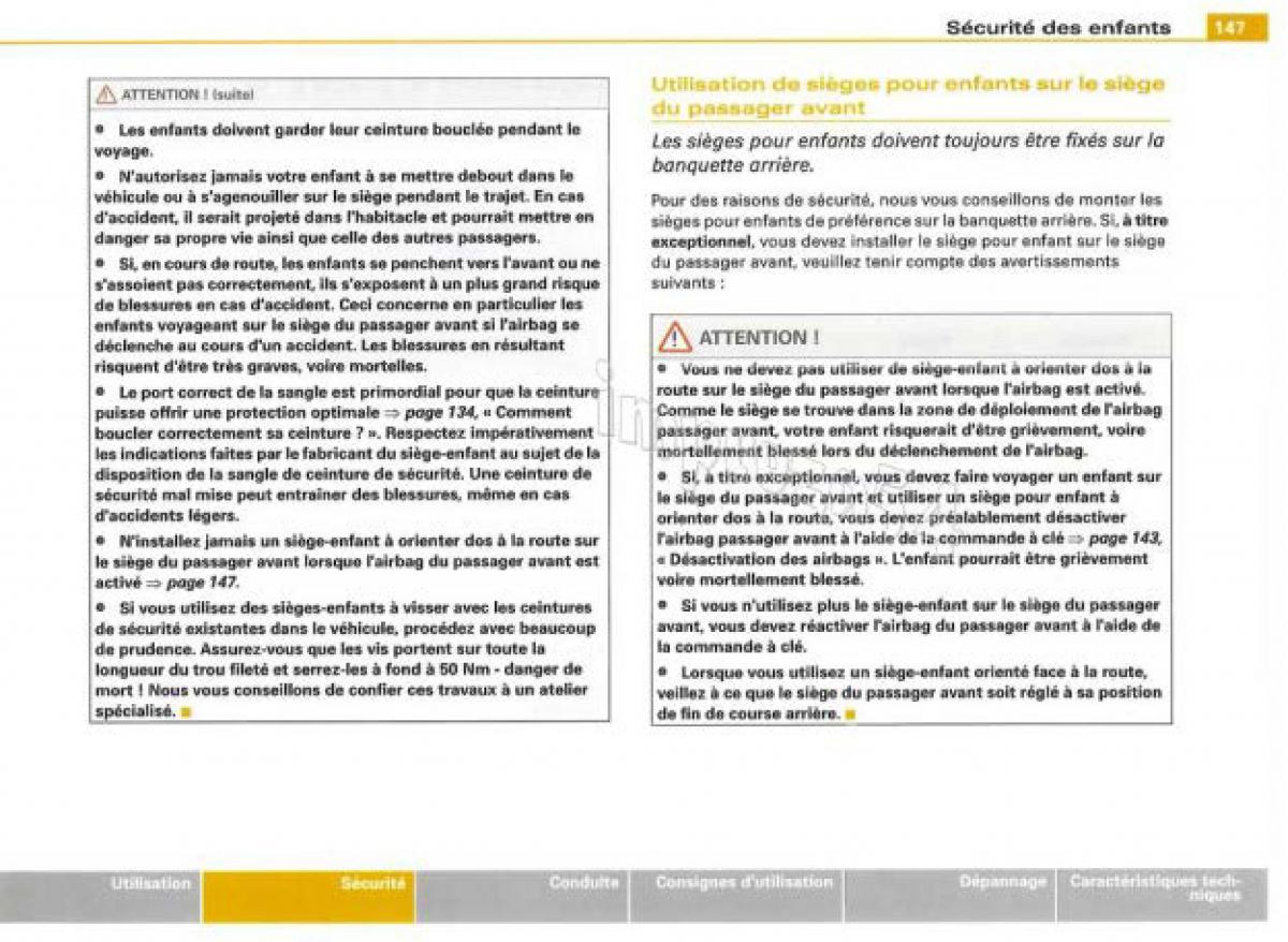 Audi TT II 2 manuel du proprietaire / page 148