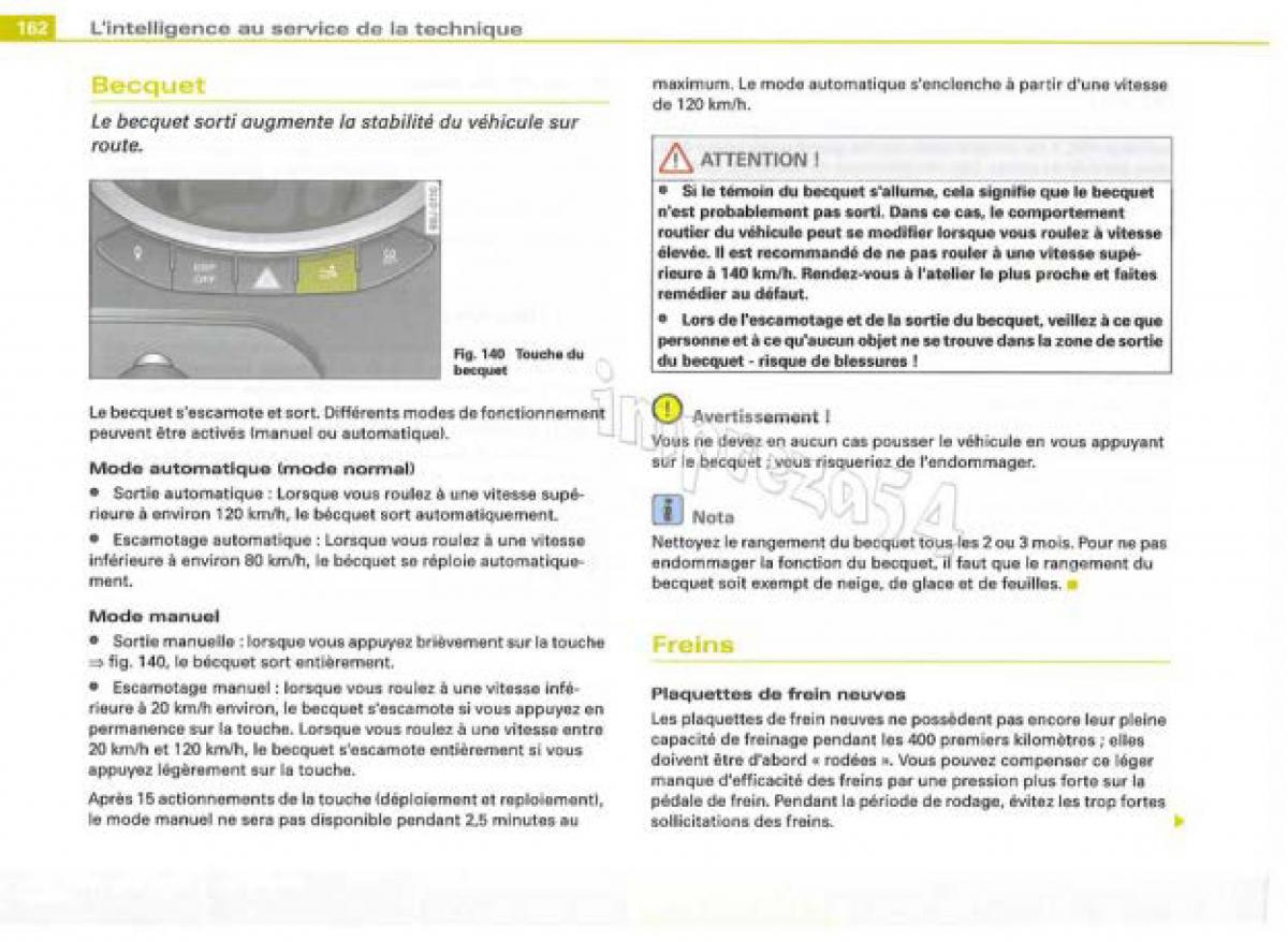 Audi TT II 2 manuel du proprietaire / page 163