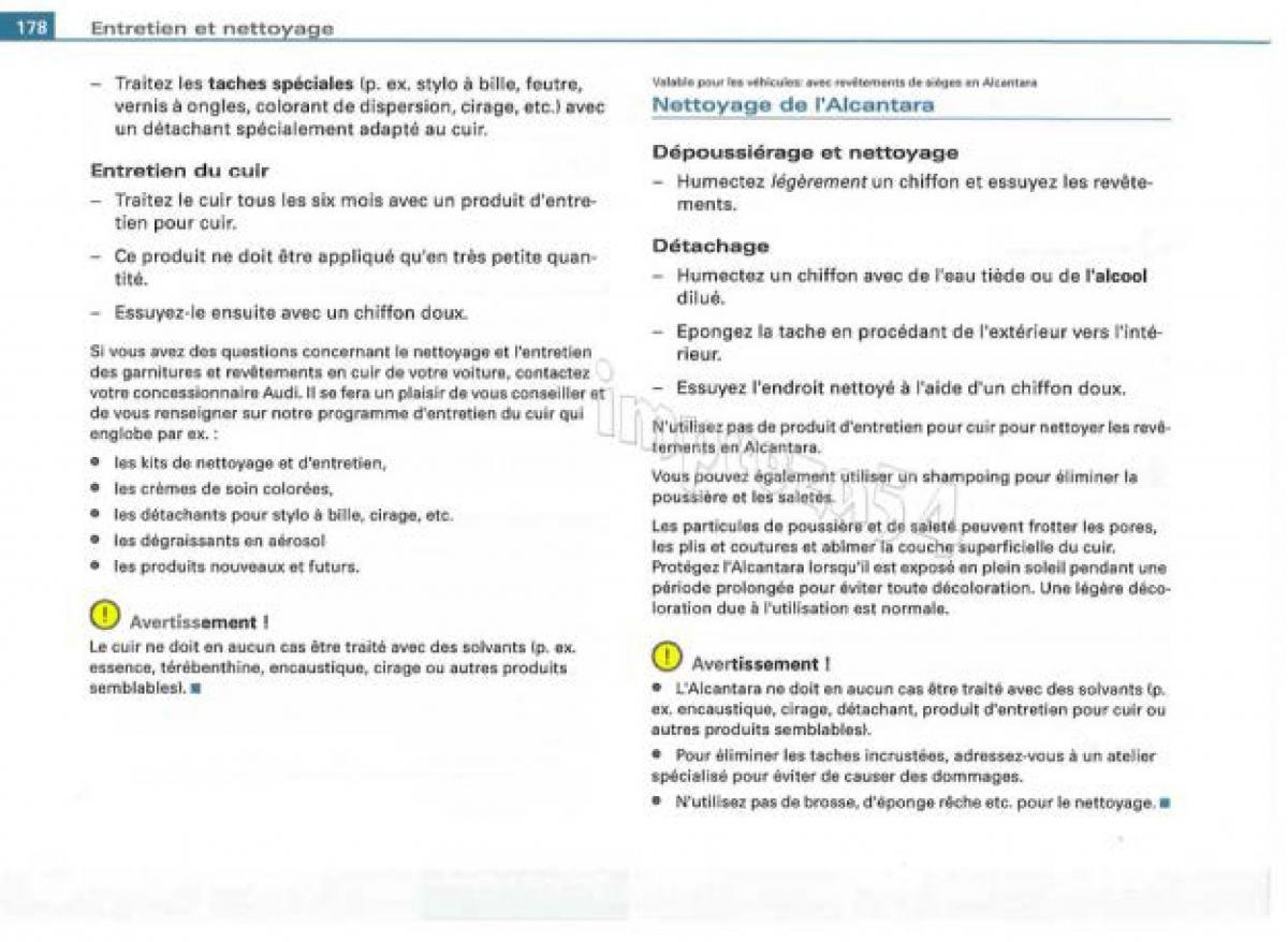 Audi TT II 2 manuel du proprietaire / page 179