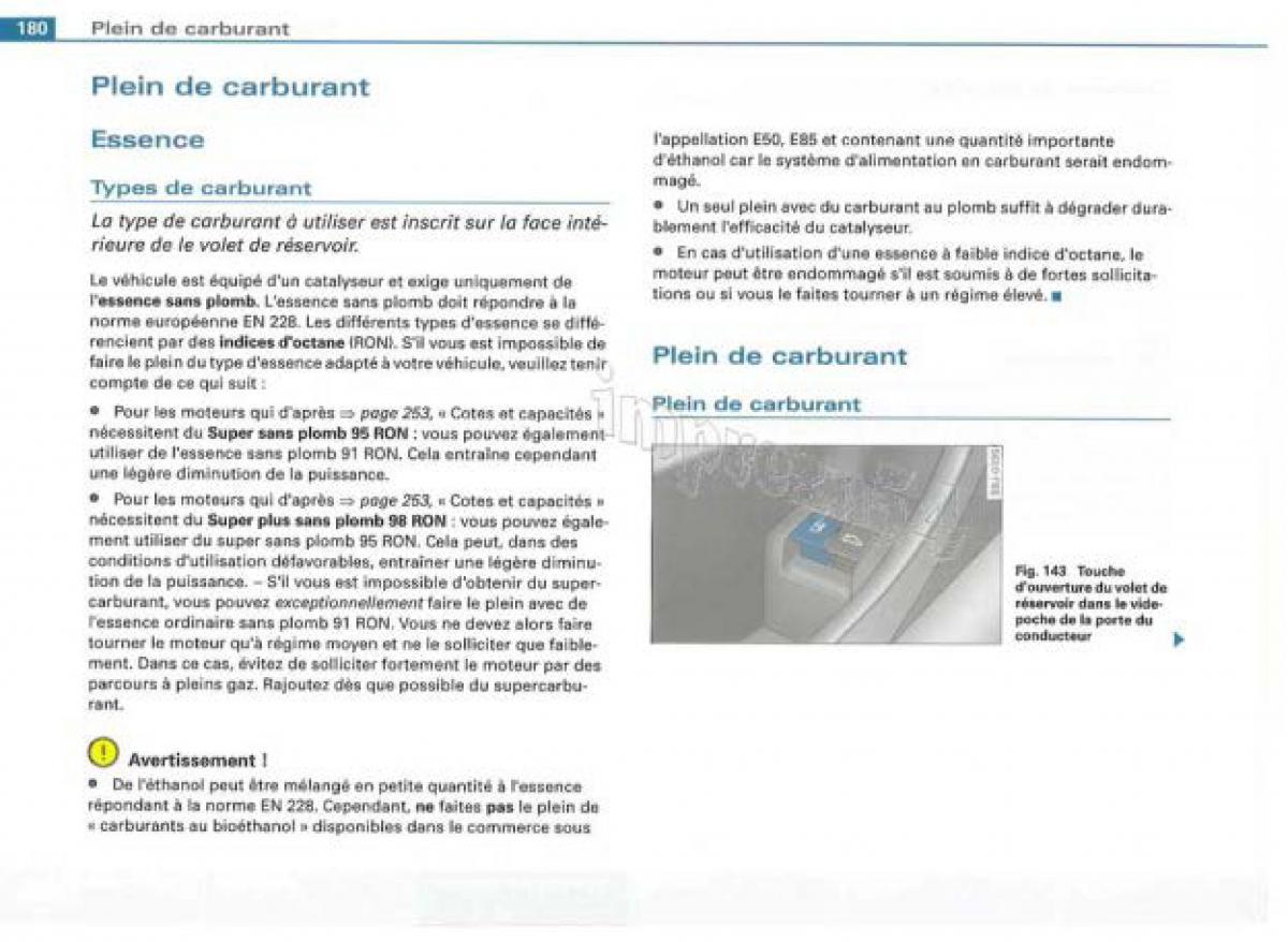 Audi TT II 2 manuel du proprietaire / page 181