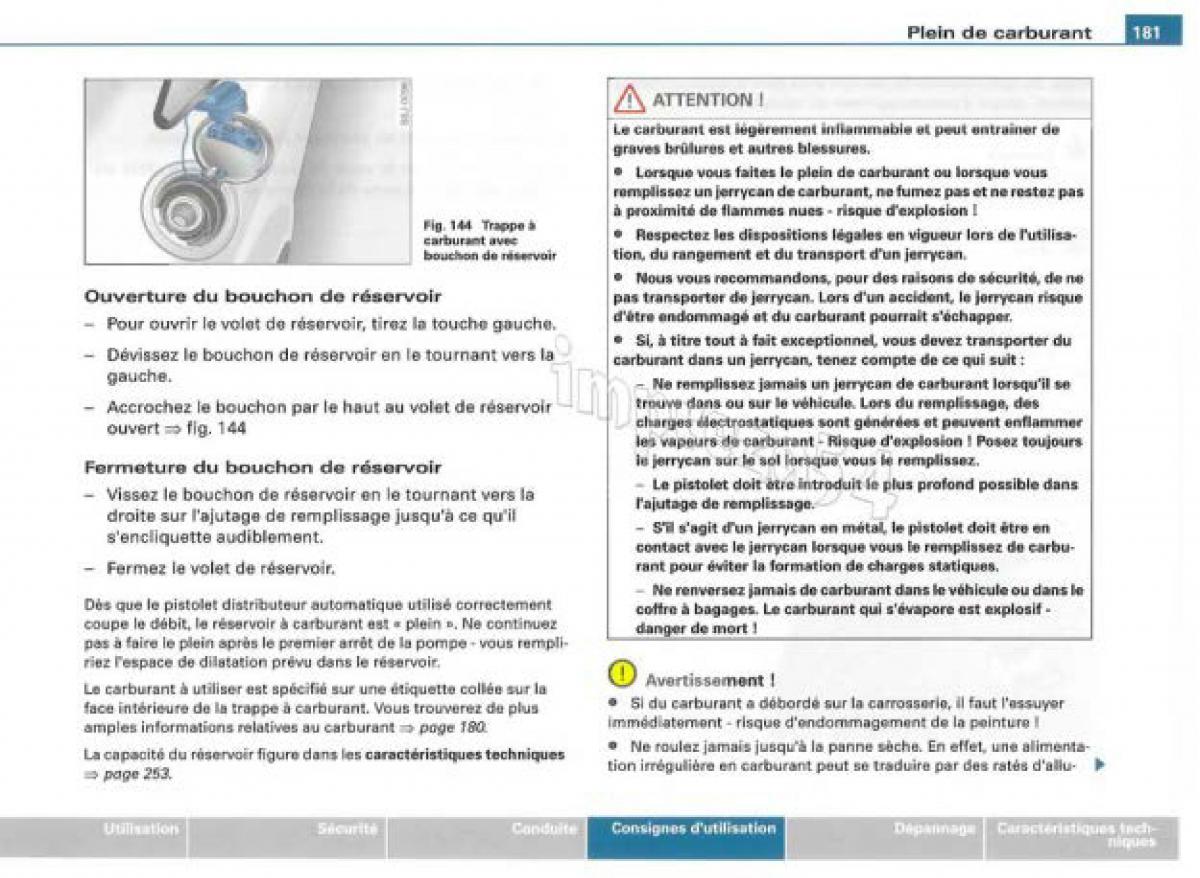 Audi TT II 2 manuel du proprietaire / page 182