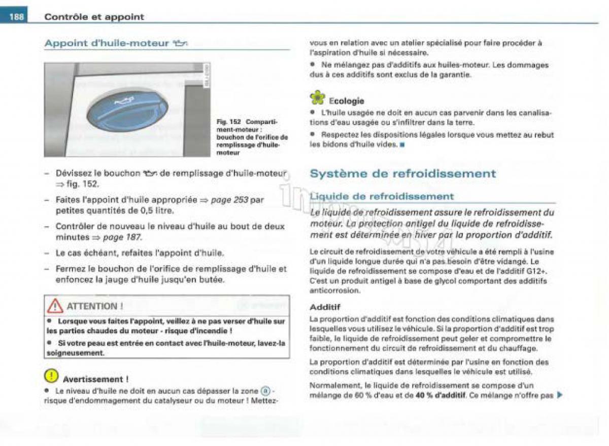 Audi TT II 2 manuel du proprietaire / page 189