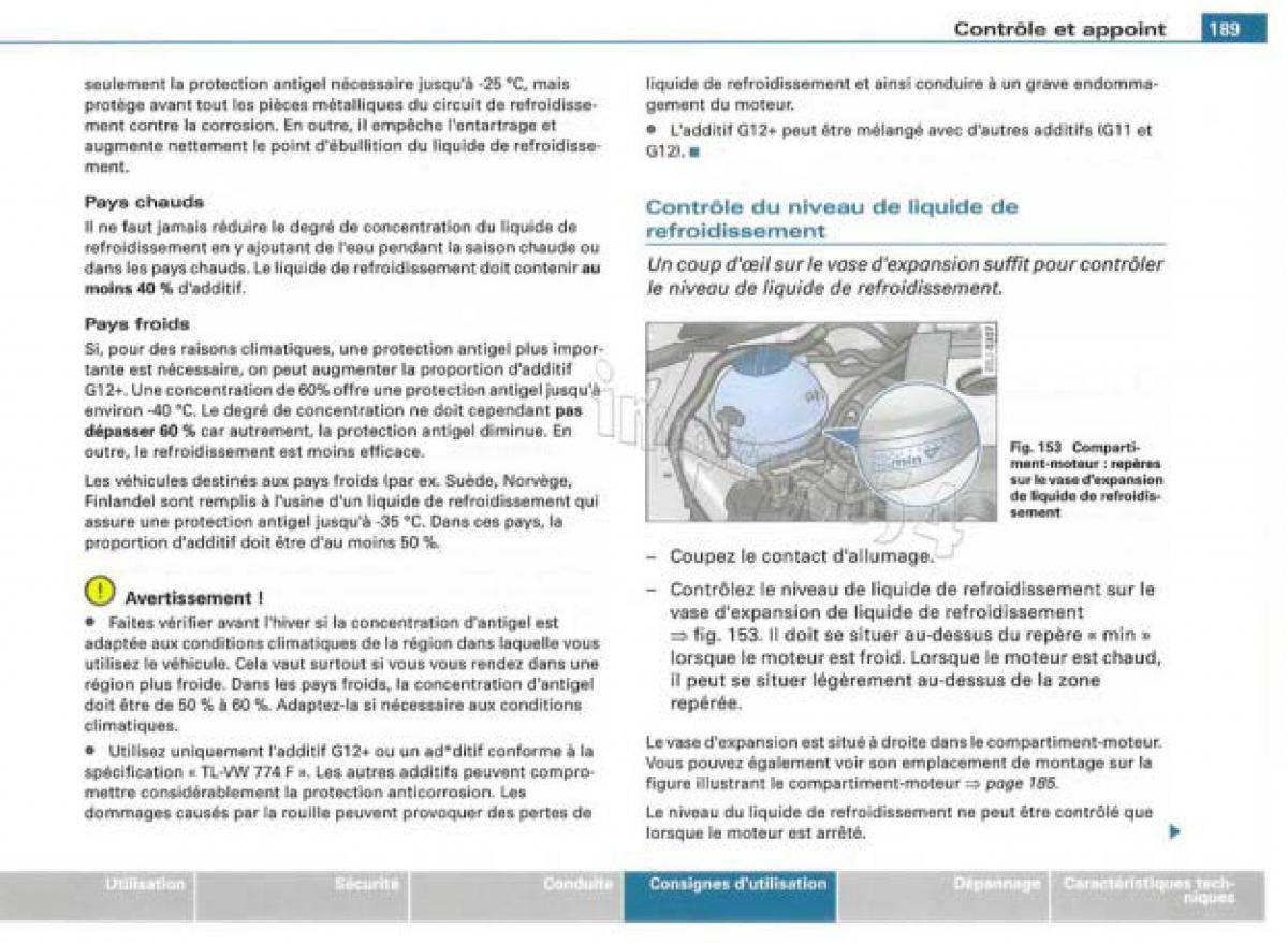 Audi TT II 2 manuel du proprietaire / page 190