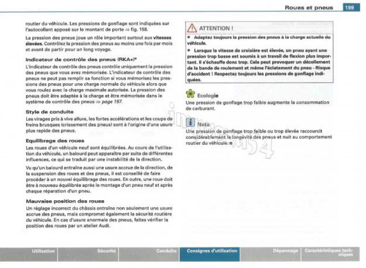 Audi TT II 2 manuel du proprietaire / page 200