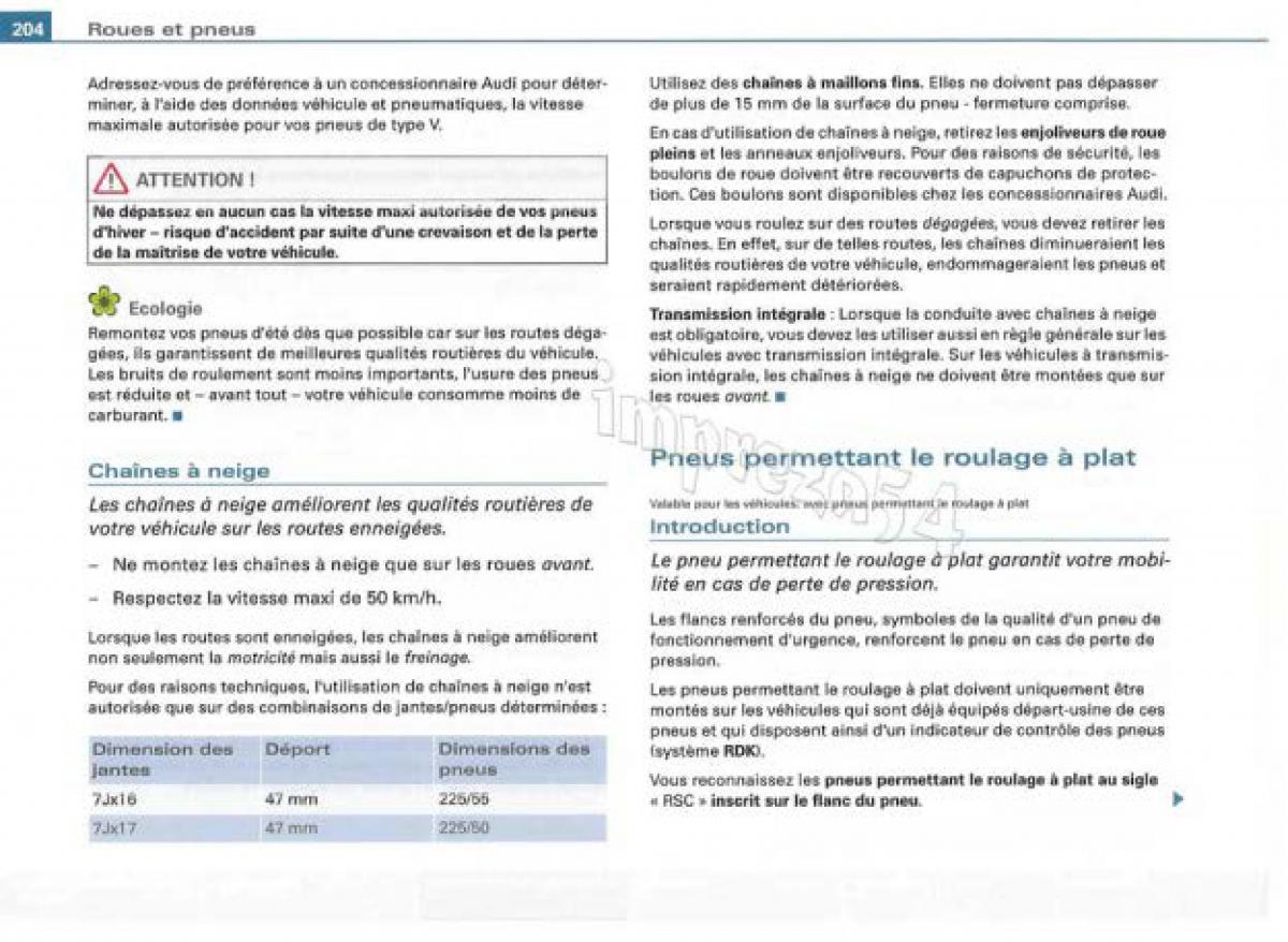 Audi TT II 2 manuel du proprietaire / page 205