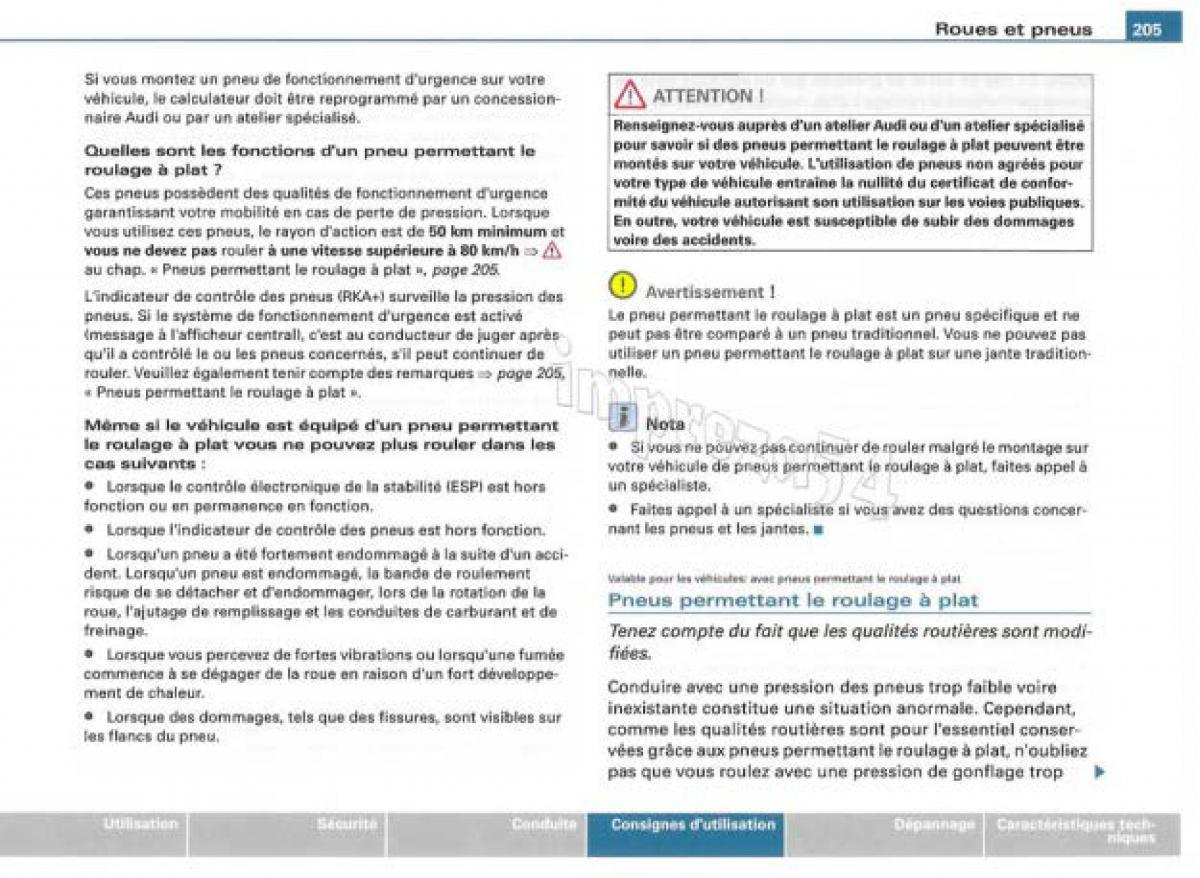 Audi TT II 2 manuel du proprietaire / page 206