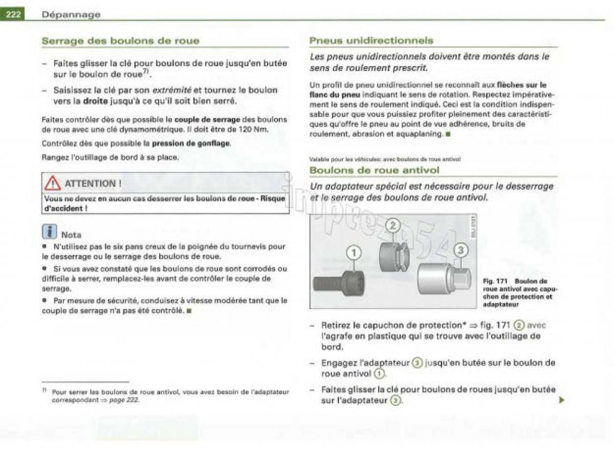 Audi TT II 2 manuel du proprietaire / page 223