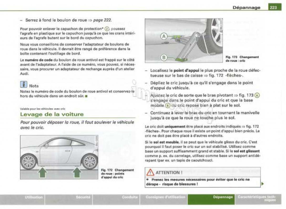 Audi TT II 2 manuel du proprietaire / page 224