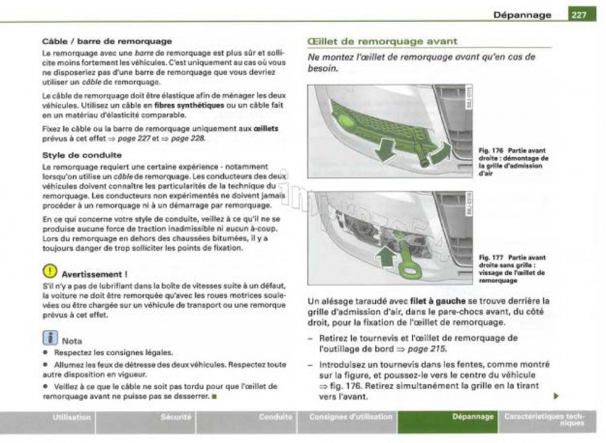 Audi TT II 2 manuel du proprietaire / page 228