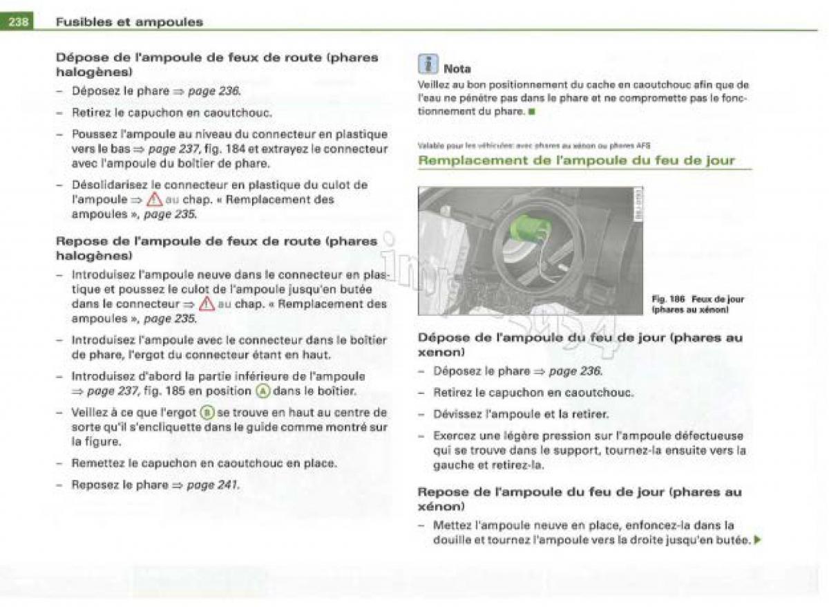 Audi TT II 2 manuel du proprietaire / page 239