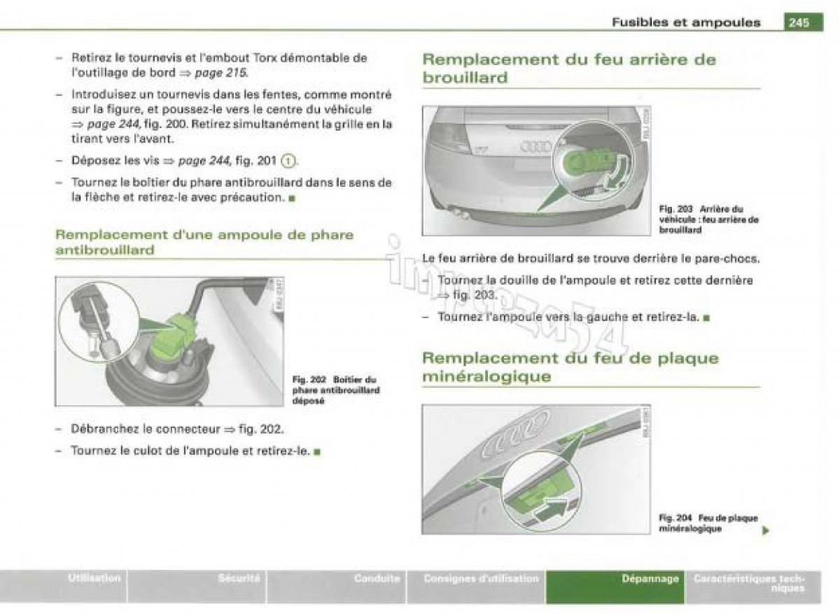 Audi TT II 2 manuel du proprietaire / page 246