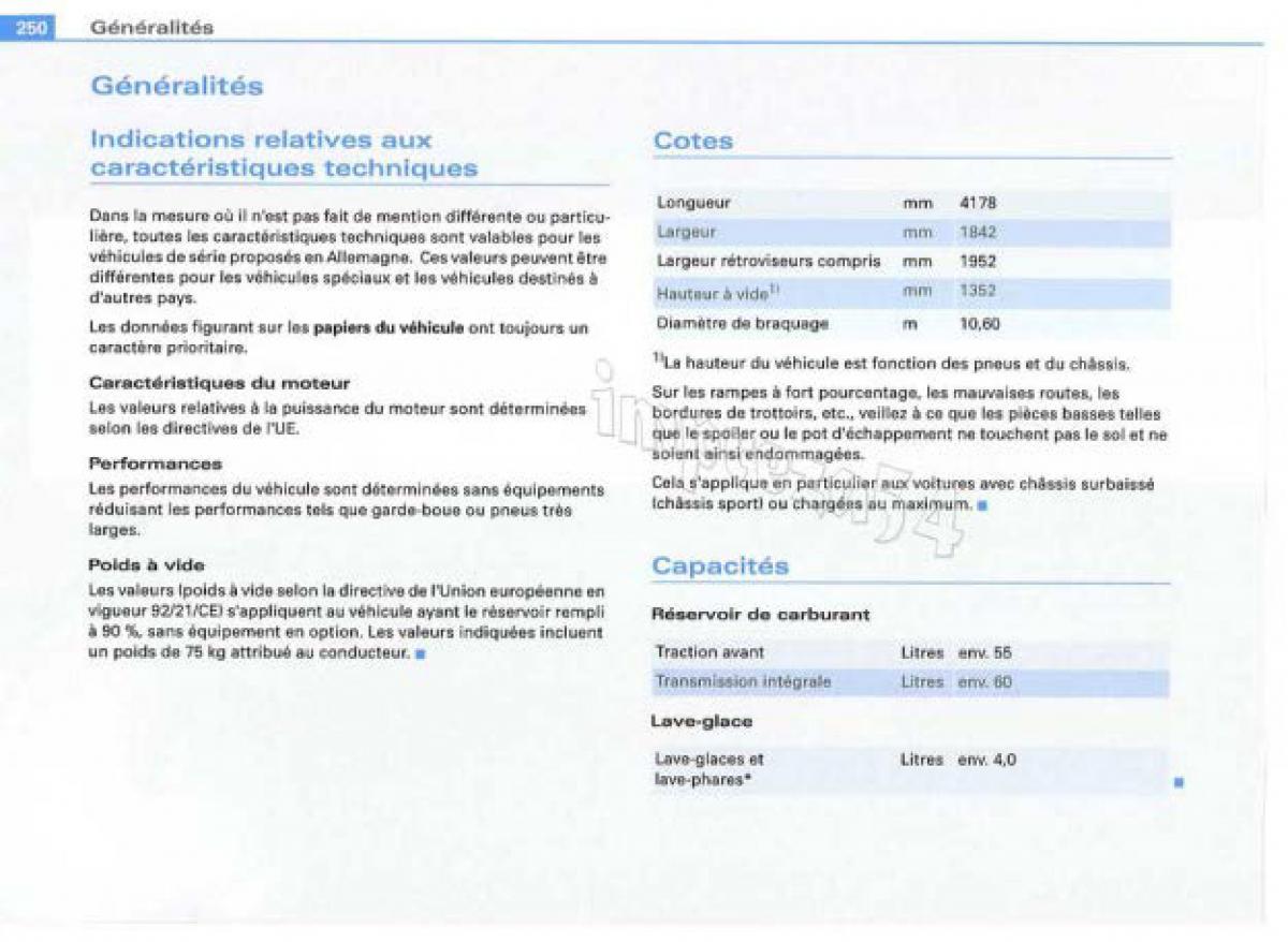 Audi TT II 2 manuel du proprietaire / page 251