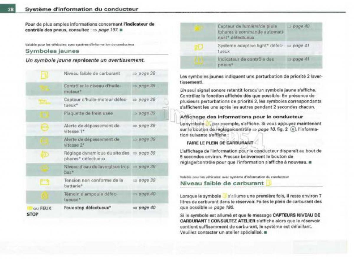 Audi TT II 2 manuel du proprietaire / page 39