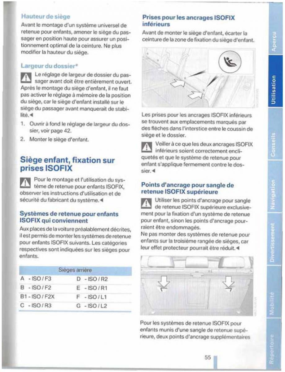 BMW X5 X6 E79 E70 manuel du proprietaire / page 55