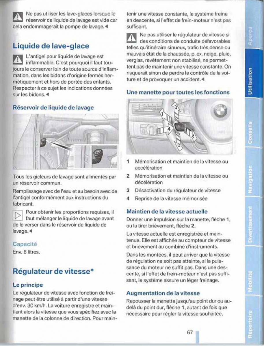 BMW X5 X6 E79 E70 manuel du proprietaire / page 67