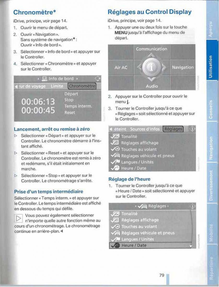 BMW X5 X6 E79 E70 manuel du proprietaire / page 79