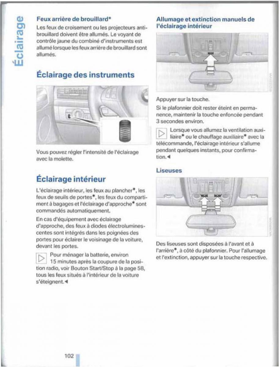 BMW X5 X6 E79 E70 manuel du proprietaire / page 102