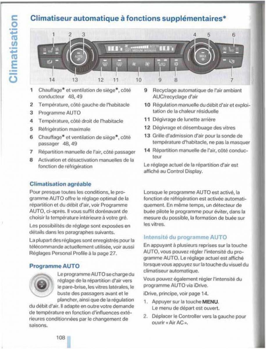 BMW X5 X6 E79 E70 manuel du proprietaire / page 108