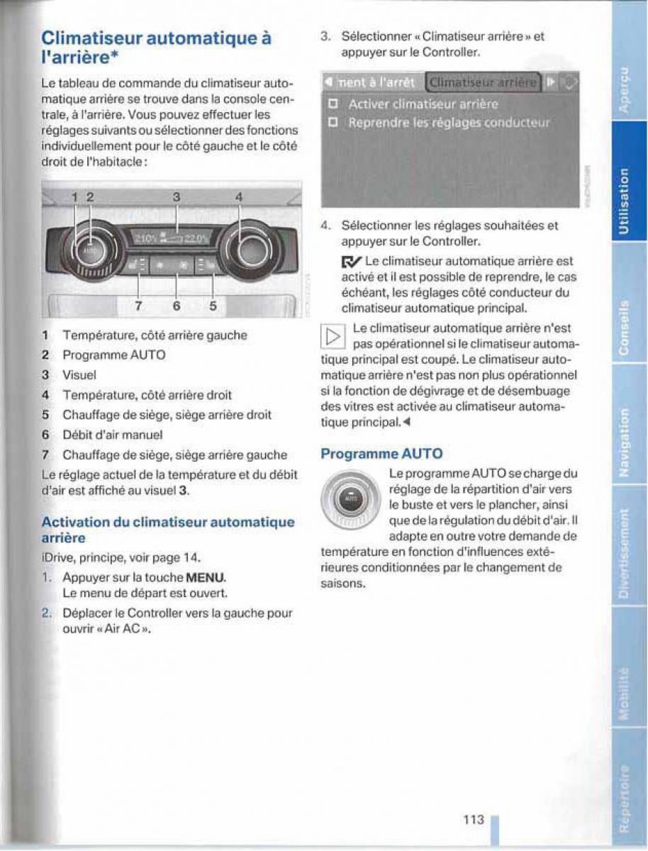 BMW X5 X6 E79 E70 manuel du proprietaire / page 113