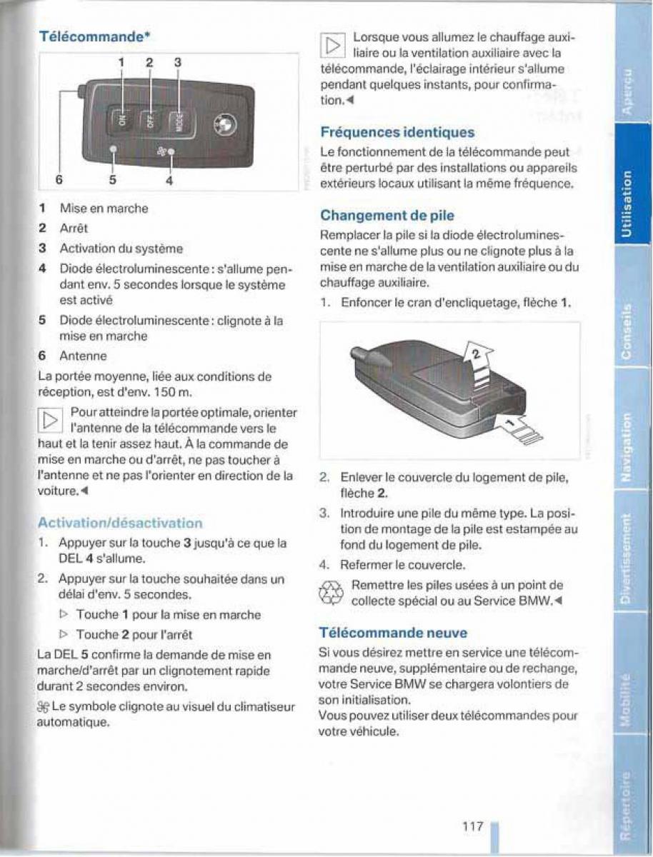 BMW X5 X6 E79 E70 manuel du proprietaire / page 117