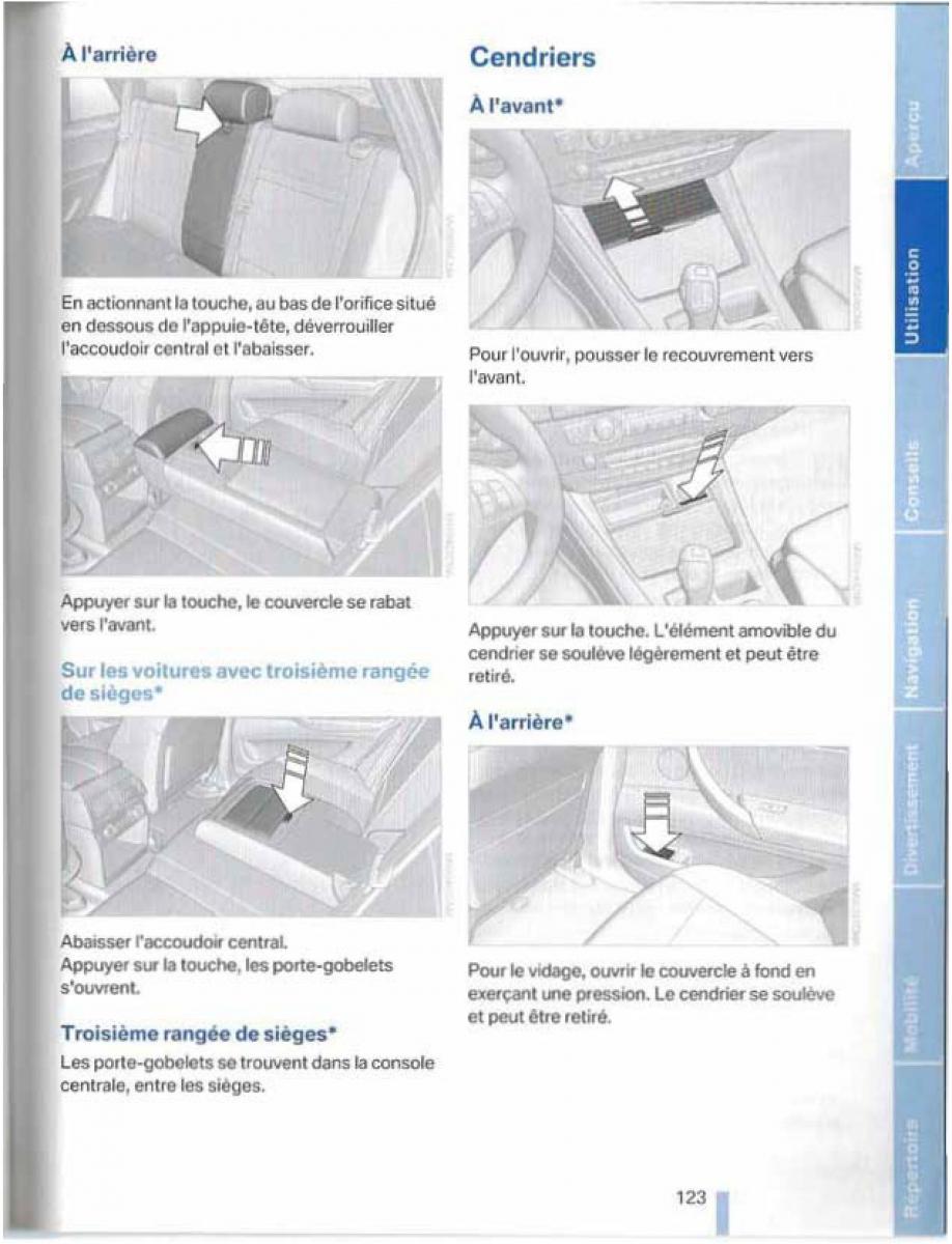 BMW X5 X6 E79 E70 manuel du proprietaire / page 123