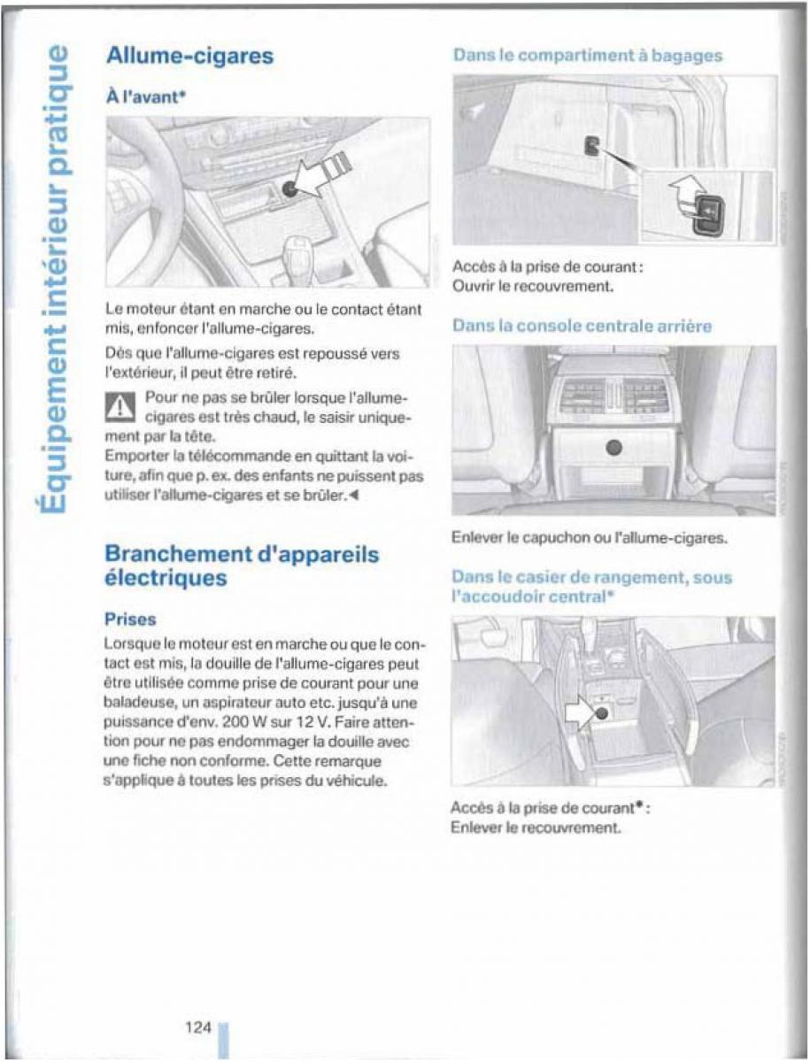 BMW X5 X6 E79 E70 manuel du proprietaire / page 124