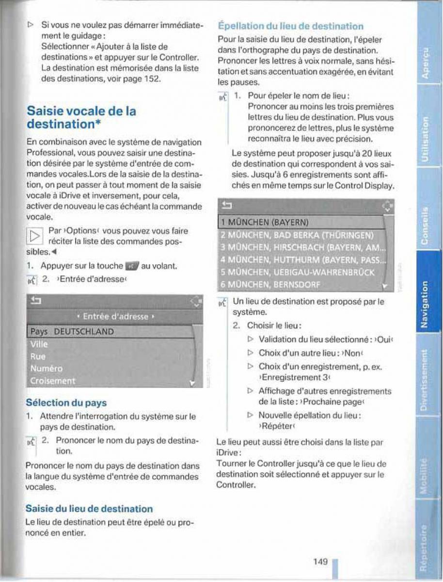 BMW X5 X6 E79 E70 manuel du proprietaire / page 149