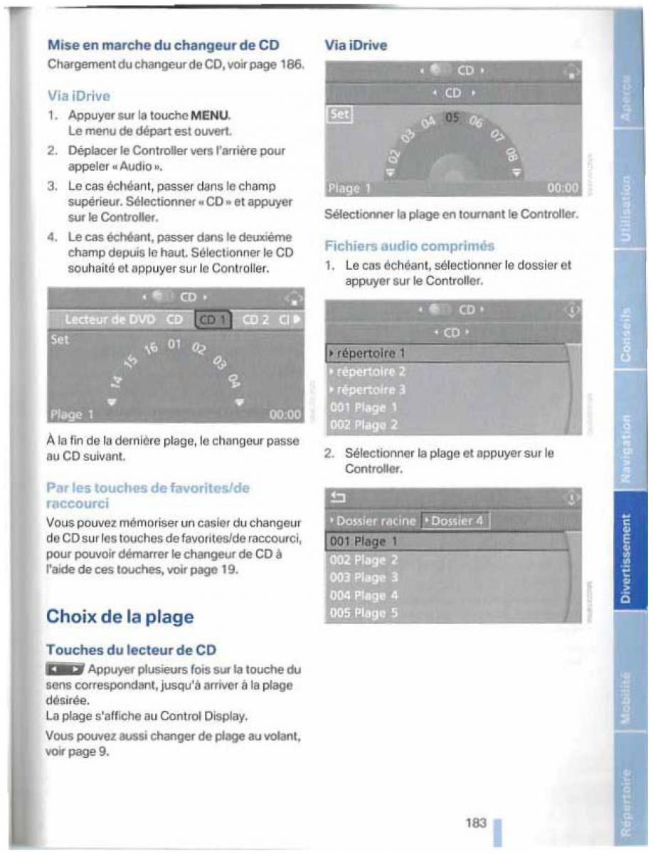 BMW X5 X6 E79 E70 manuel du proprietaire / page 183