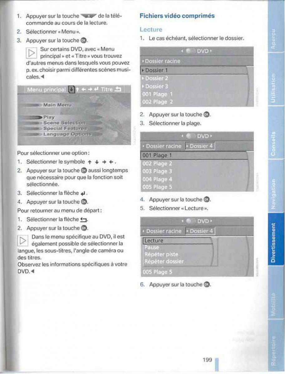 BMW X5 X6 E79 E70 manuel du proprietaire / page 199