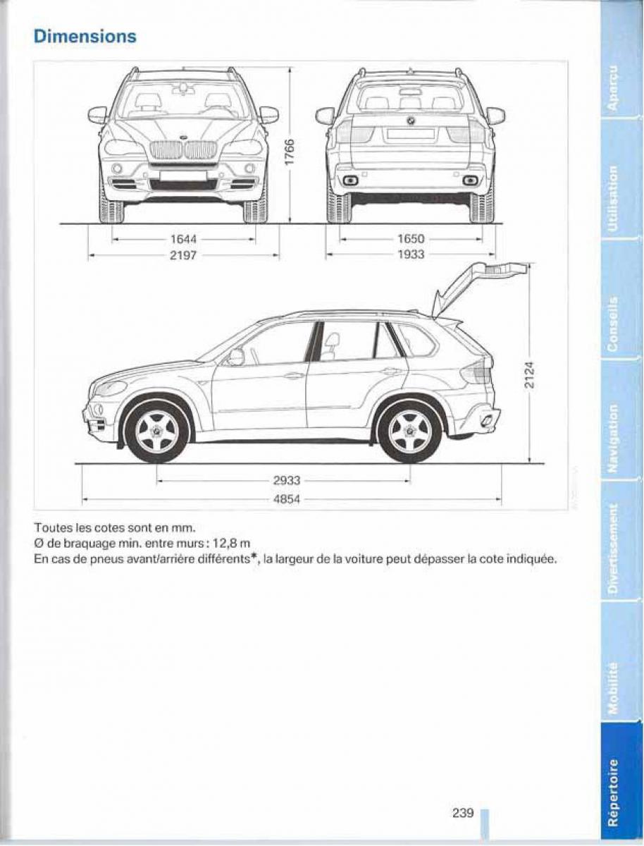 BMW X5 X6 E79 E70 manuel du proprietaire / page 239