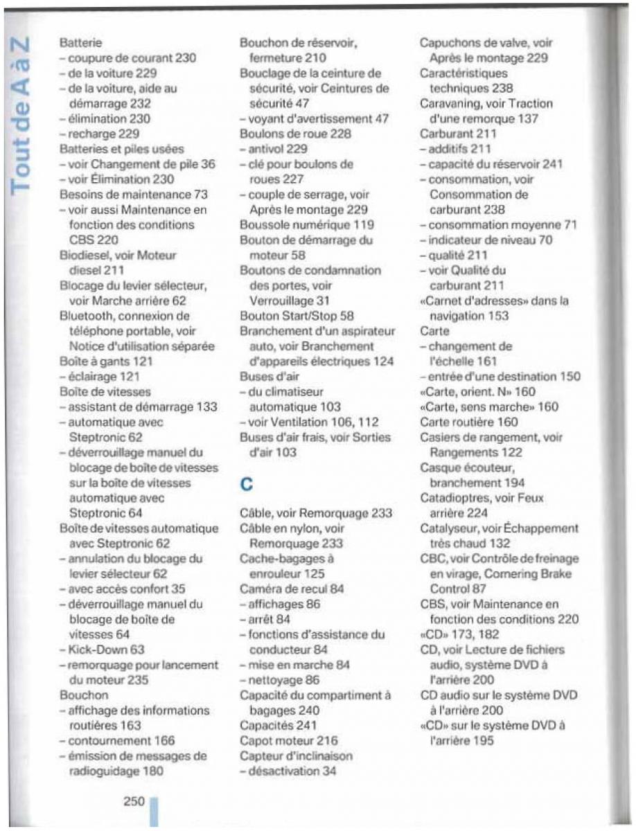 BMW X5 X6 E79 E70 manuel du proprietaire / page 250