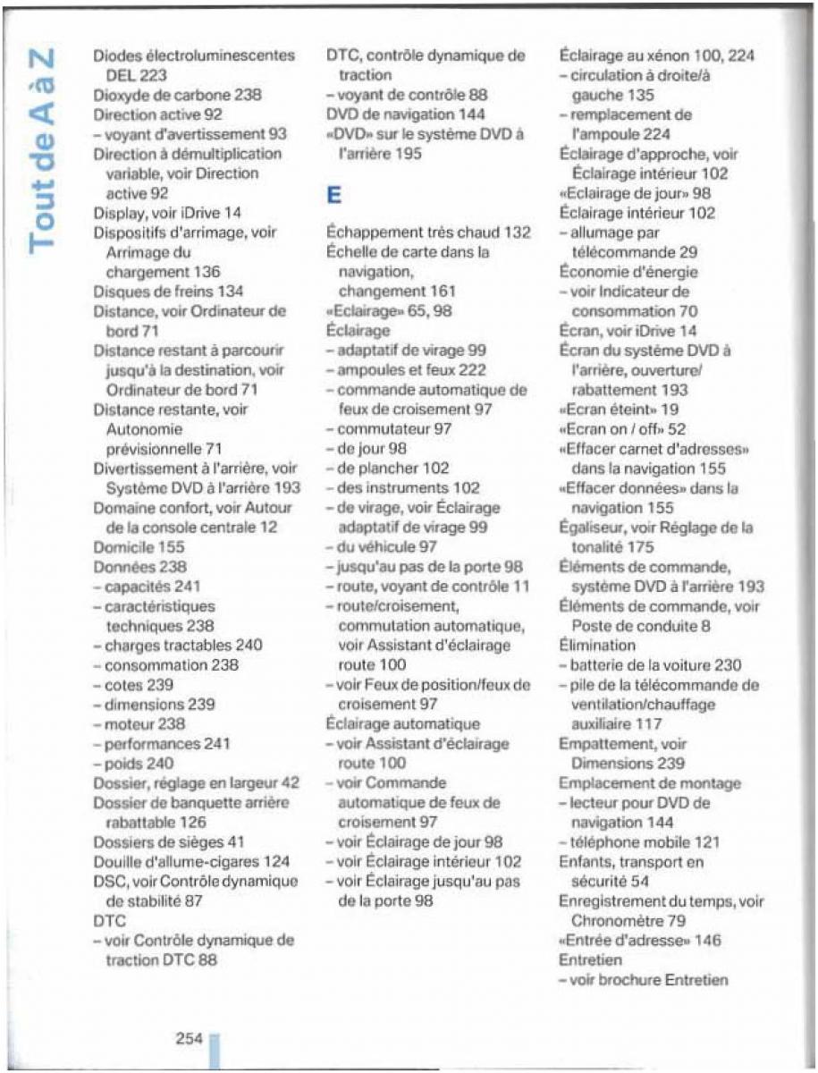 BMW X5 X6 E79 E70 manuel du proprietaire / page 254