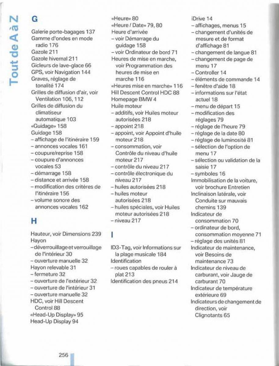 BMW X5 X6 E79 E70 manuel du proprietaire / page 256