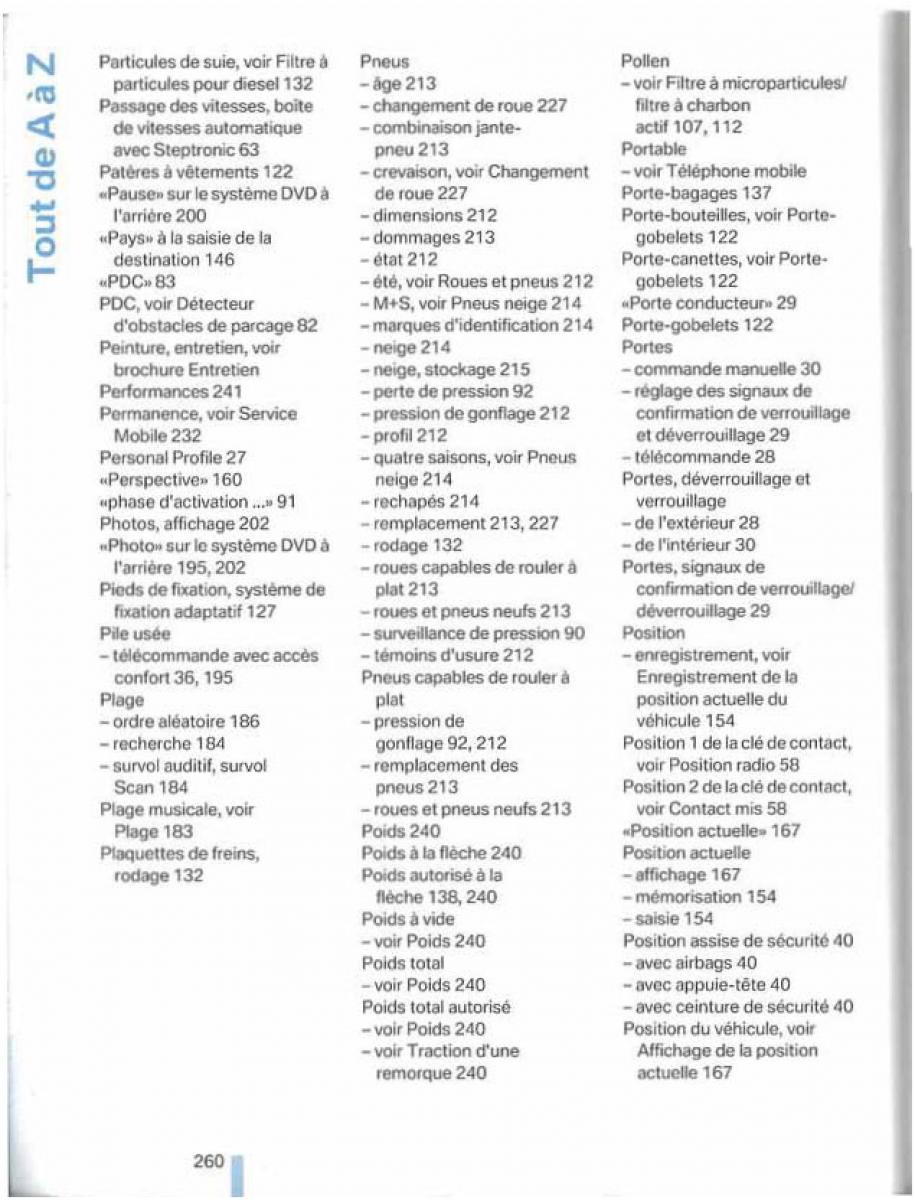 BMW X5 X6 E79 E70 manuel du proprietaire / page 260