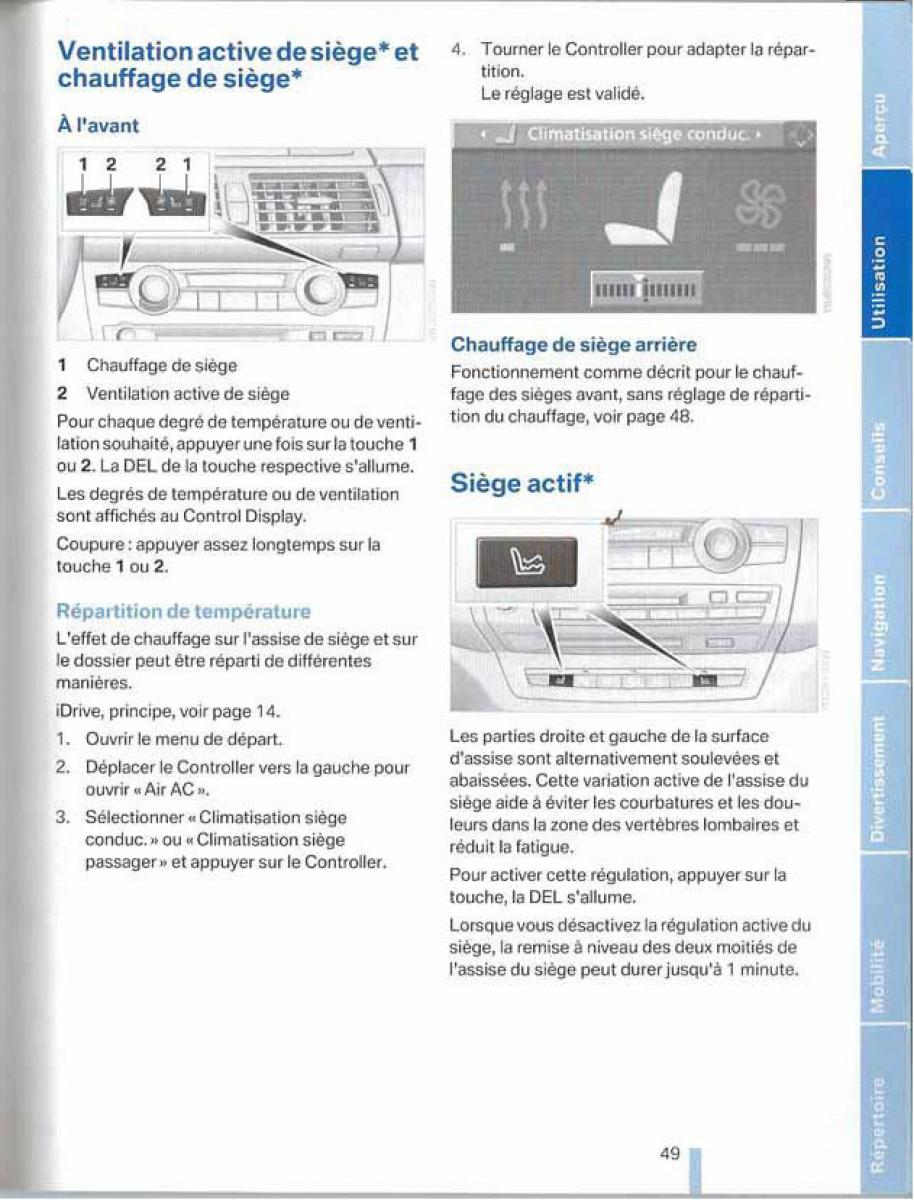 BMW X5 X6 E79 E70 manuel du proprietaire / page 49