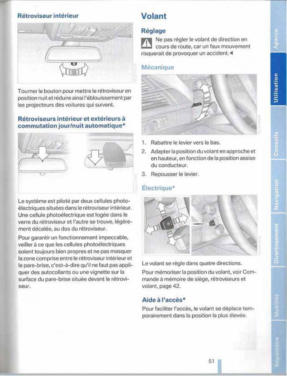 BMW X5 X6 E79 E70 manuel du proprietaire / page 51