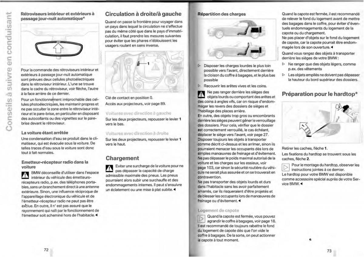 BMW Z4 E85 E86 manuel du proprietaire / page 36