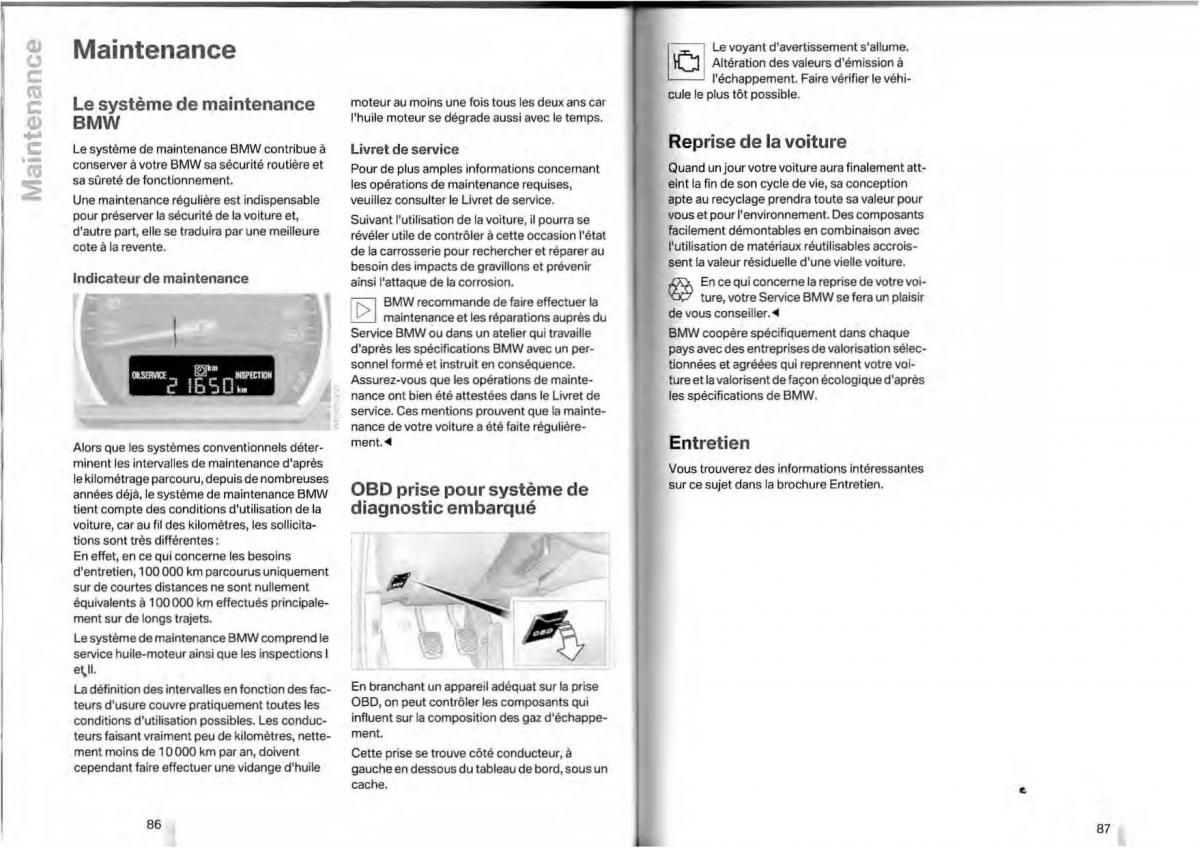 BMW Z4 E85 E86 manuel du proprietaire / page 42