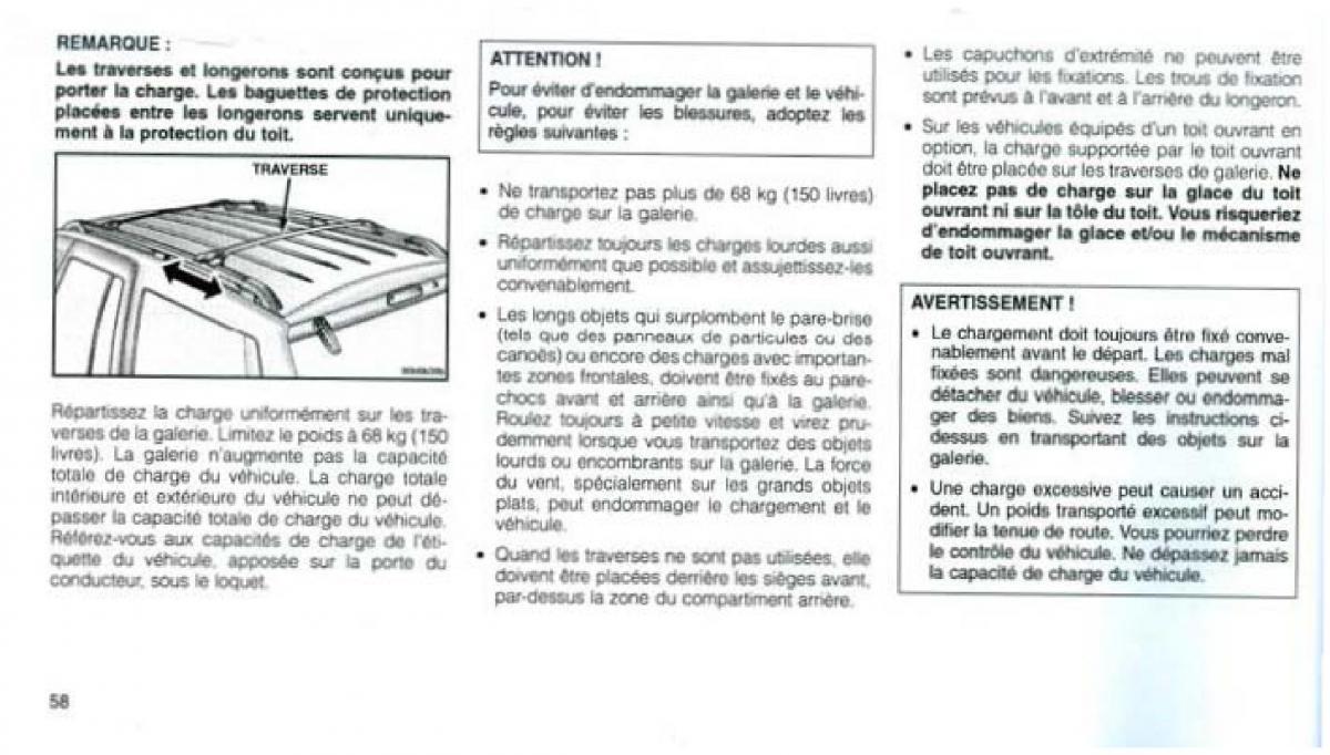 Jeep Grand Cherokee WJ manuel du proprietaire / page 57